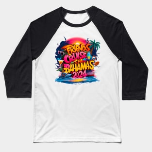 Friends Cruise 2024 Matching Flamingo Cruise Squad Baseball T-Shirt